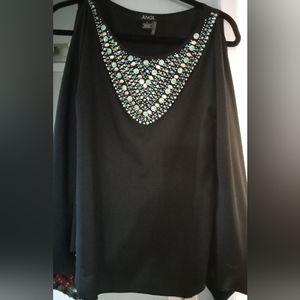 Black beaded blouse, small